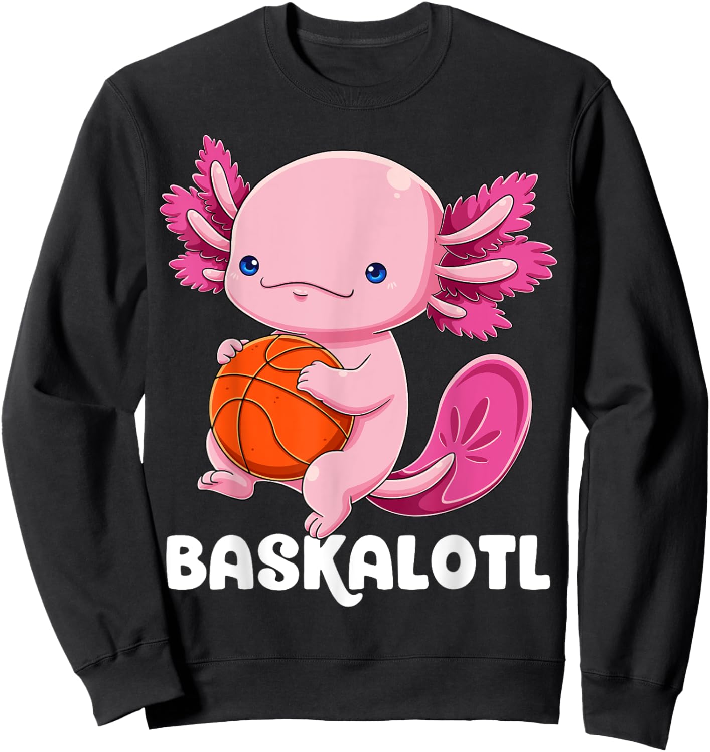 Axolotl Basketball Player Baskalotl Mexican Salamander Fish Sweatshirt - Sweatshirt | Black