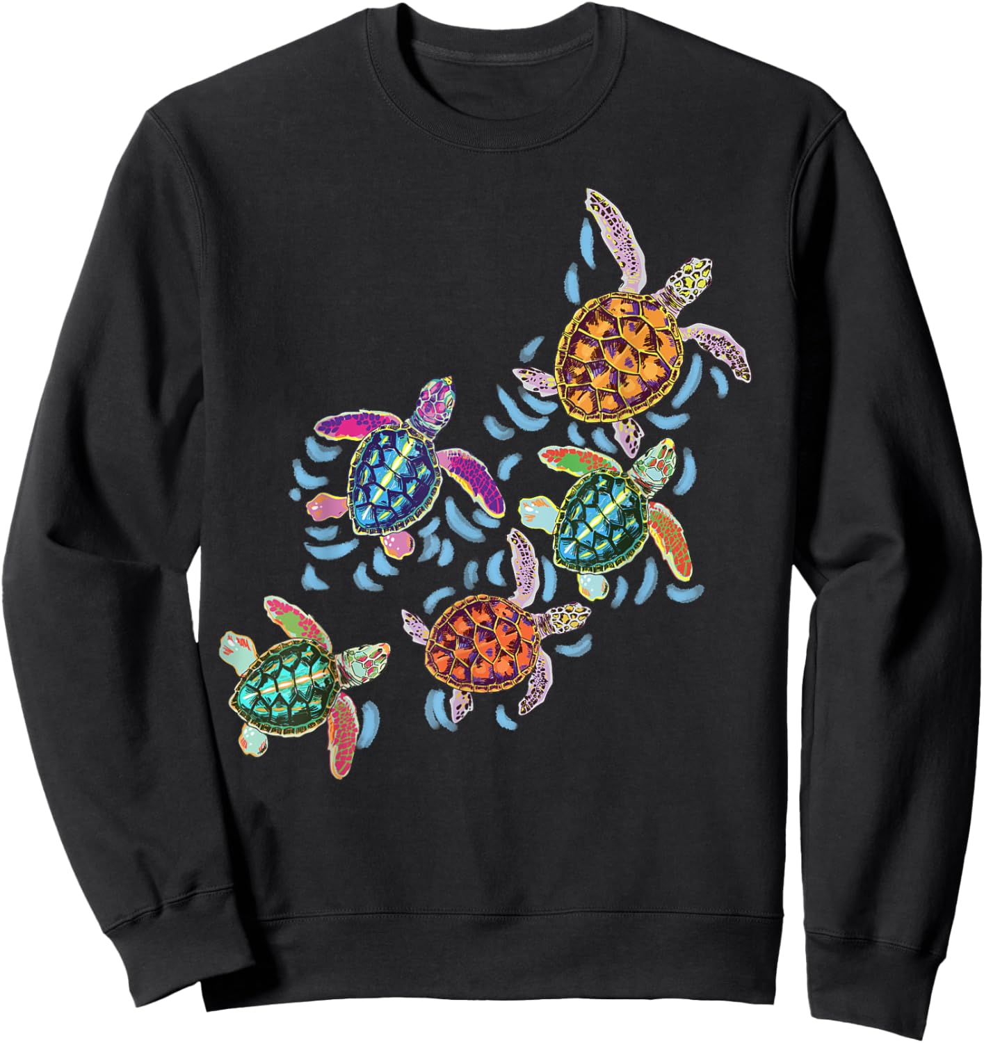 Hawaiian Colors Sea Turtle Gifts For Kids, Girls, Men, Women Sweatshirt - Sweatshirt | Black