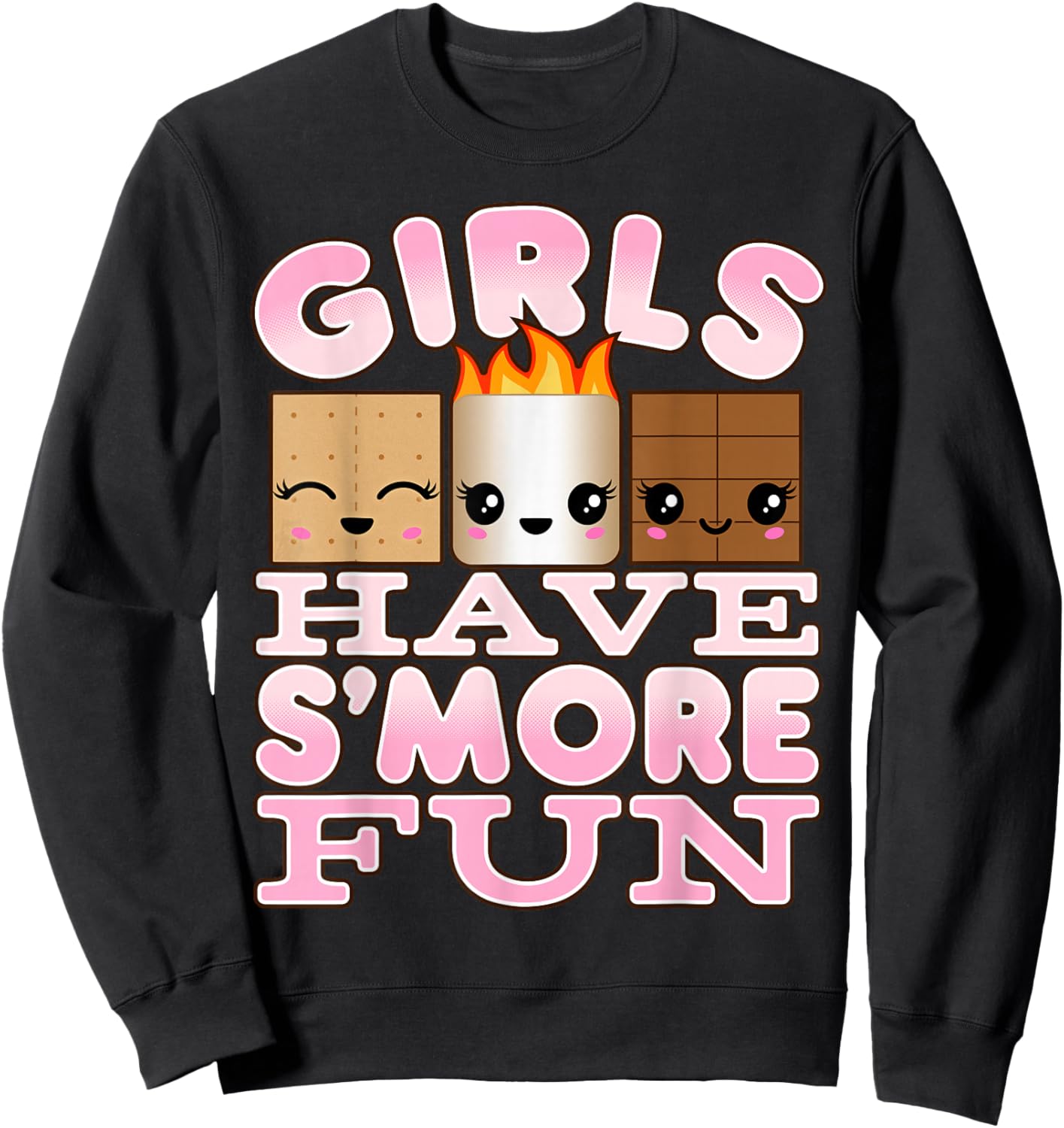 Smores Camping Shirts For Girls Have S'more Fun Sweatshirt - Sweatshirt | Black