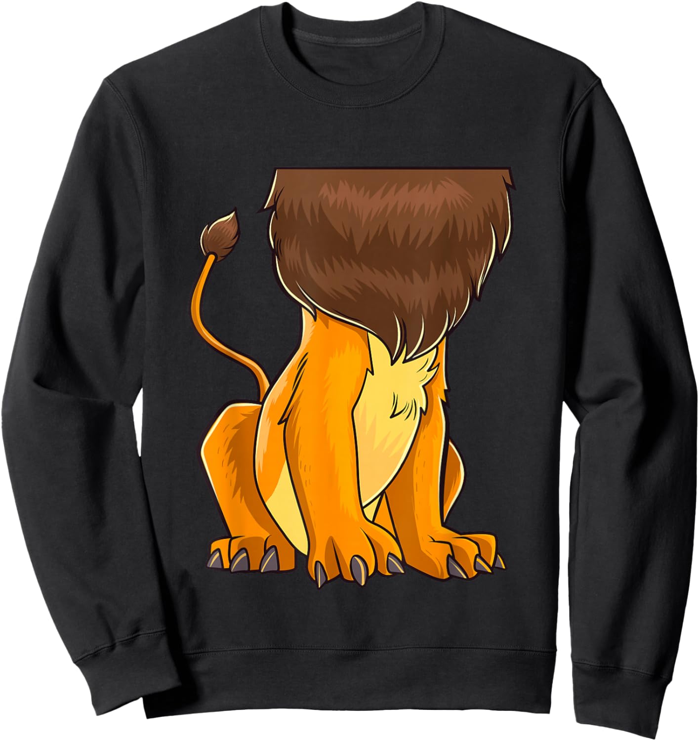 Lion Body Costume Mane Cute Headless Funny Lions Halloween Sweatshirt - Sweatshirt | Black