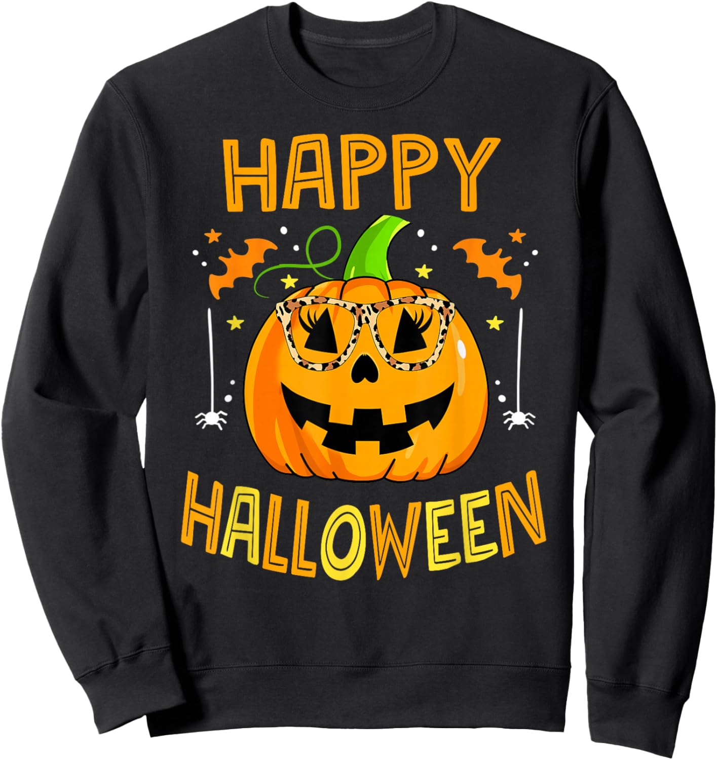 Trick Or Treat Halloween Funny Pumpkin Happy Halloween 2025 Sweatshirt - Sweatshirt | Black