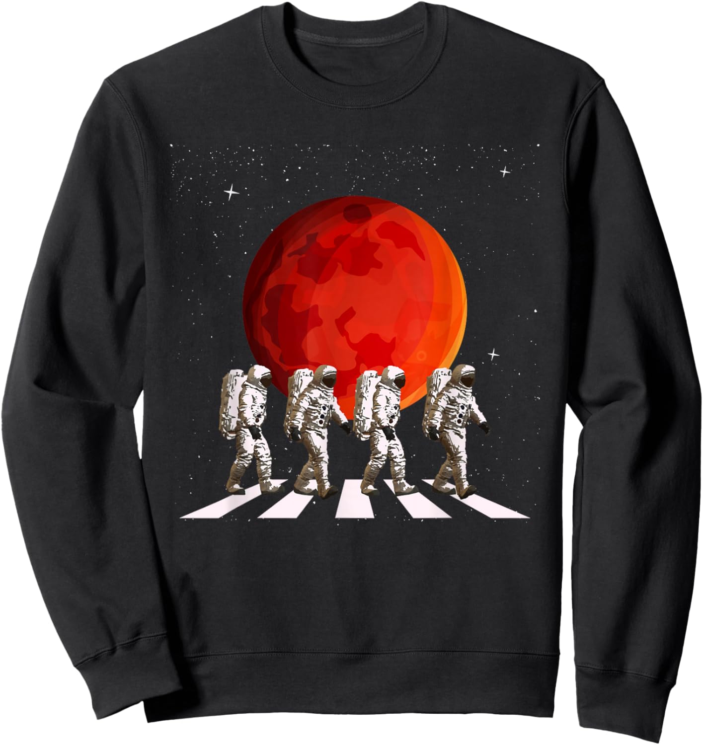 Walking Astronauts - Spaceman Planets Space Galaxy Sweatshirt - Sweatshirt | Black