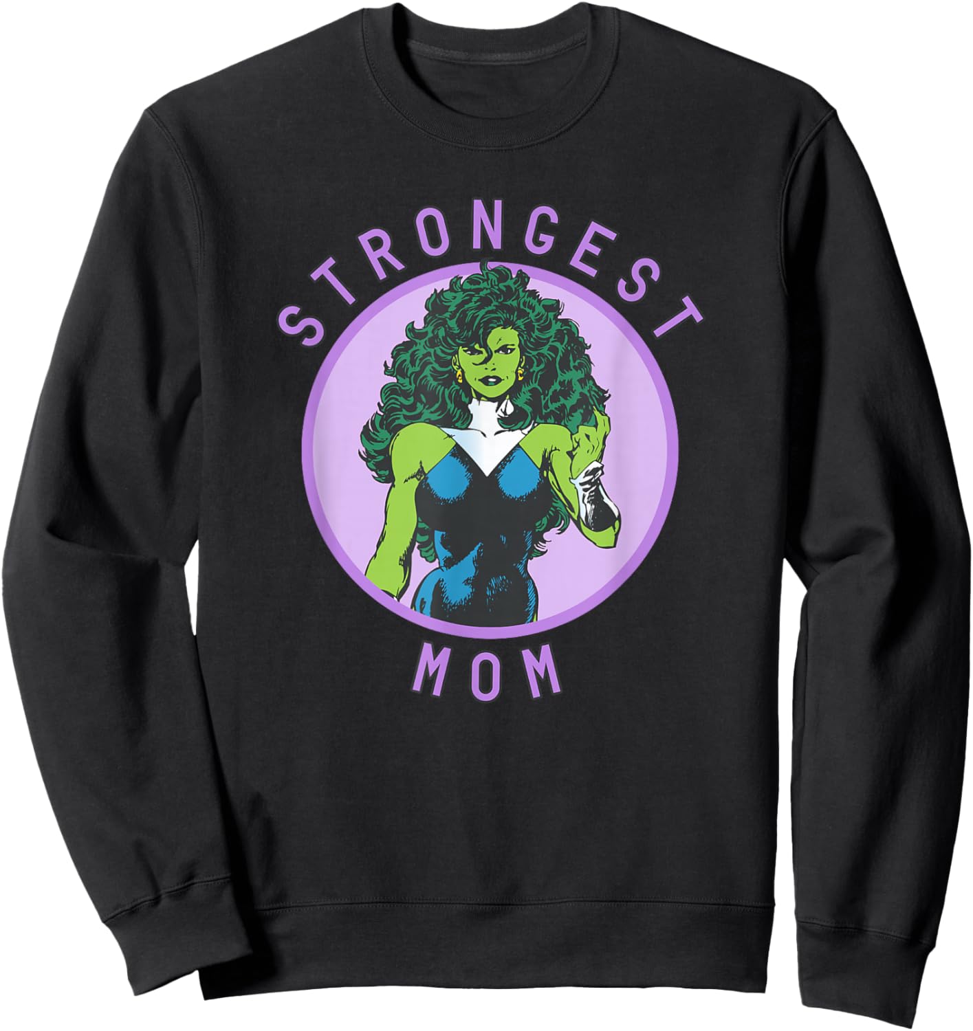 Marvel Mother's Day She-Hulk Strongest Mom Big Chest Logo Sweatshirt - Sweatshirt | Black
