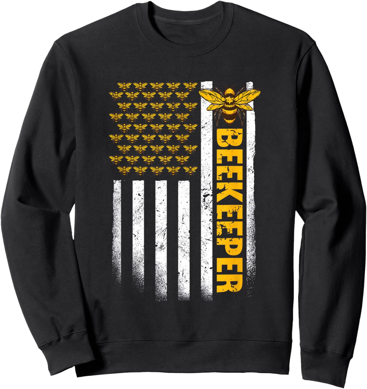 Beekeeper US Flag Beekeeping Sweatshirt - Sweatshirt | Black