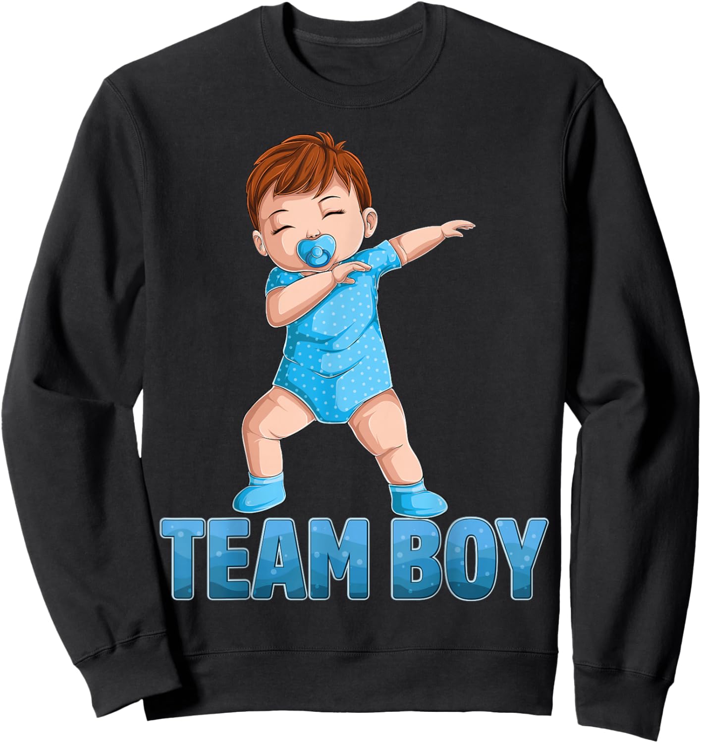 Gender Reveal Party Team Boy Baby Announcement Women Men Small Sweatshirt - Sweatshirt | Black