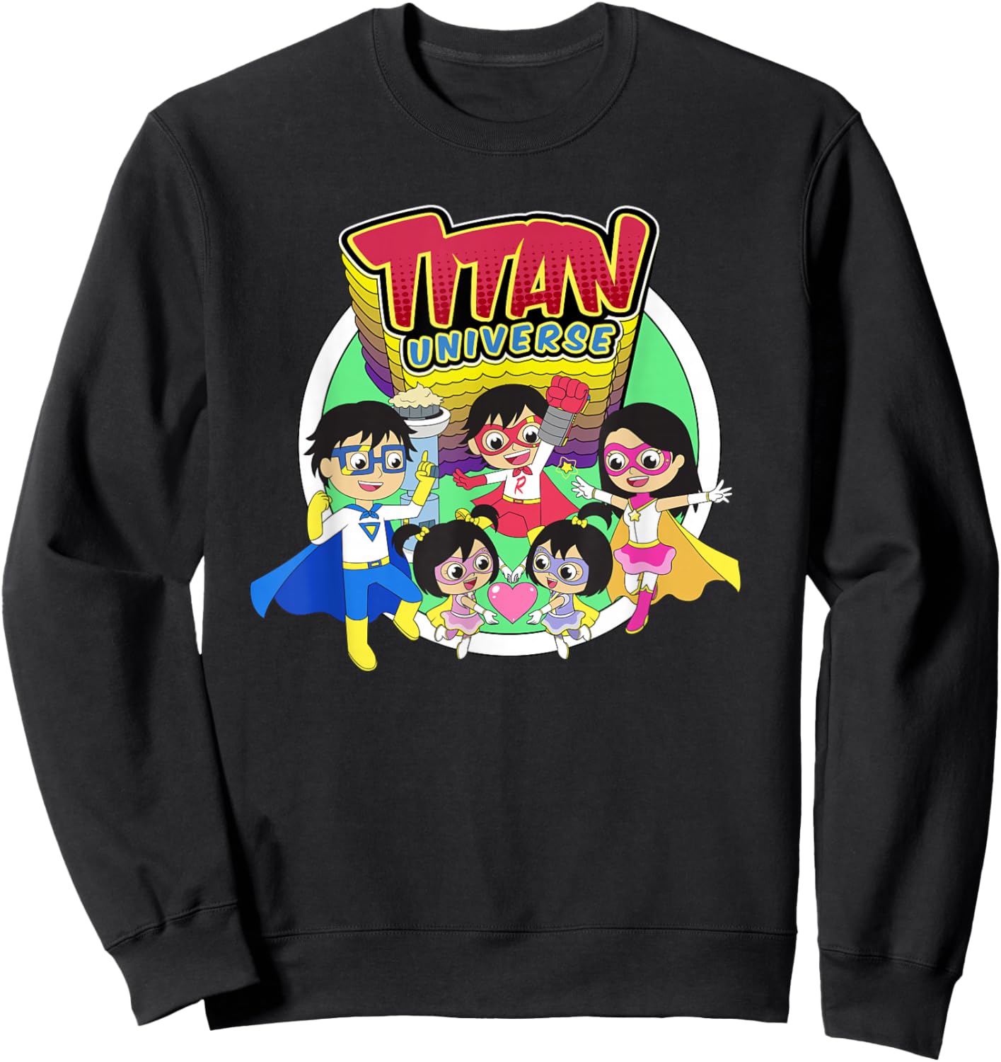 Ryan's World Titan Universe Ryan and Family Sweatshirt - Sweatshirt | Black