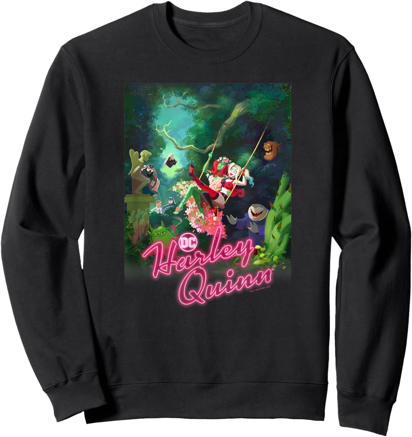 DC Comics Harley Quinn Nature Group Poster Sweatshirt - Sweatshirt | Black