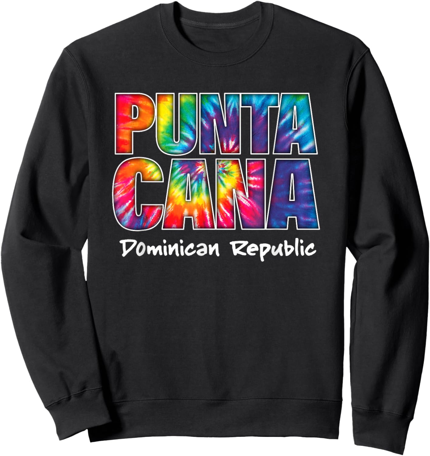 Vintage Punta Cana Retro Tie Dye Graphic Sweatshirt - Sweatshirt | Black