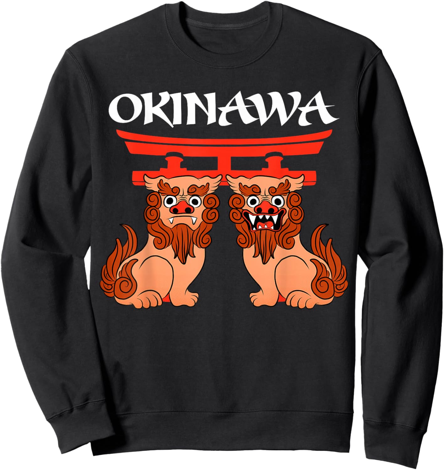 Shisa Dogs - Guardian Lions Okinawa Japan Sweatshirt - Sweatshirt | Black