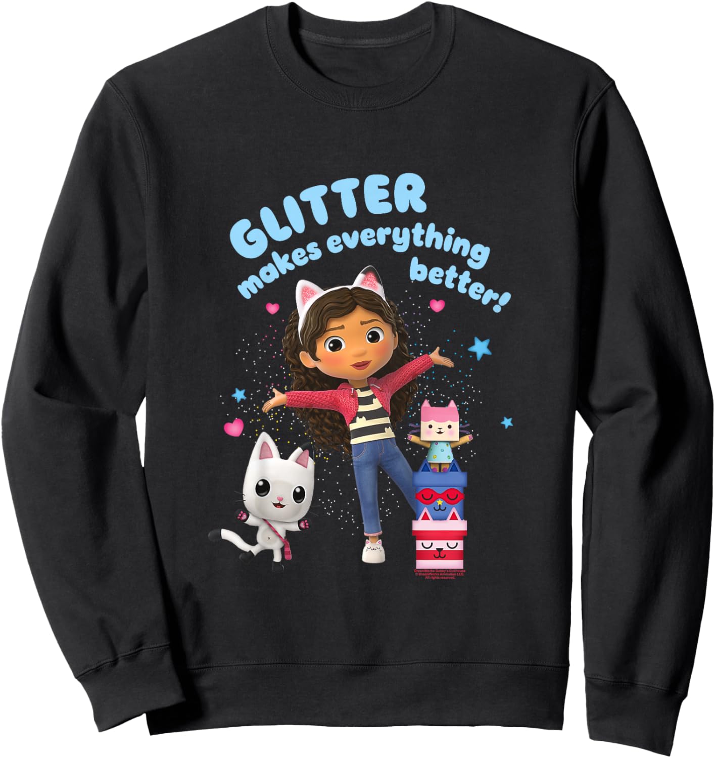 Gabby's Dollhouse Glitter Makes Everything Better Youth Sweatshirt - Sweatshirt | Black