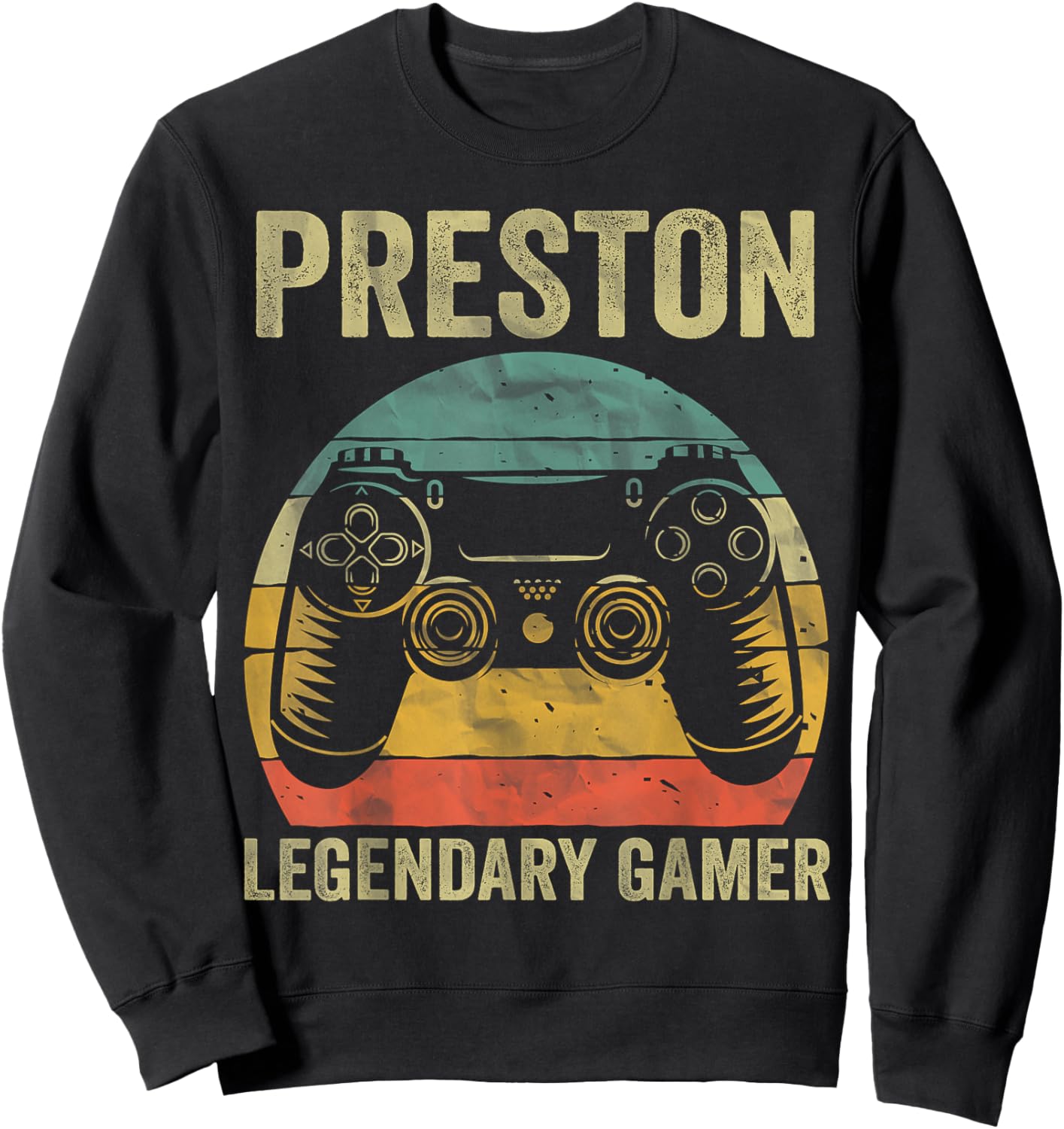 Personalized Legendary Gamer Shirt Preston Name Video Gamer Sweatshirt - Sweatshirt | Black