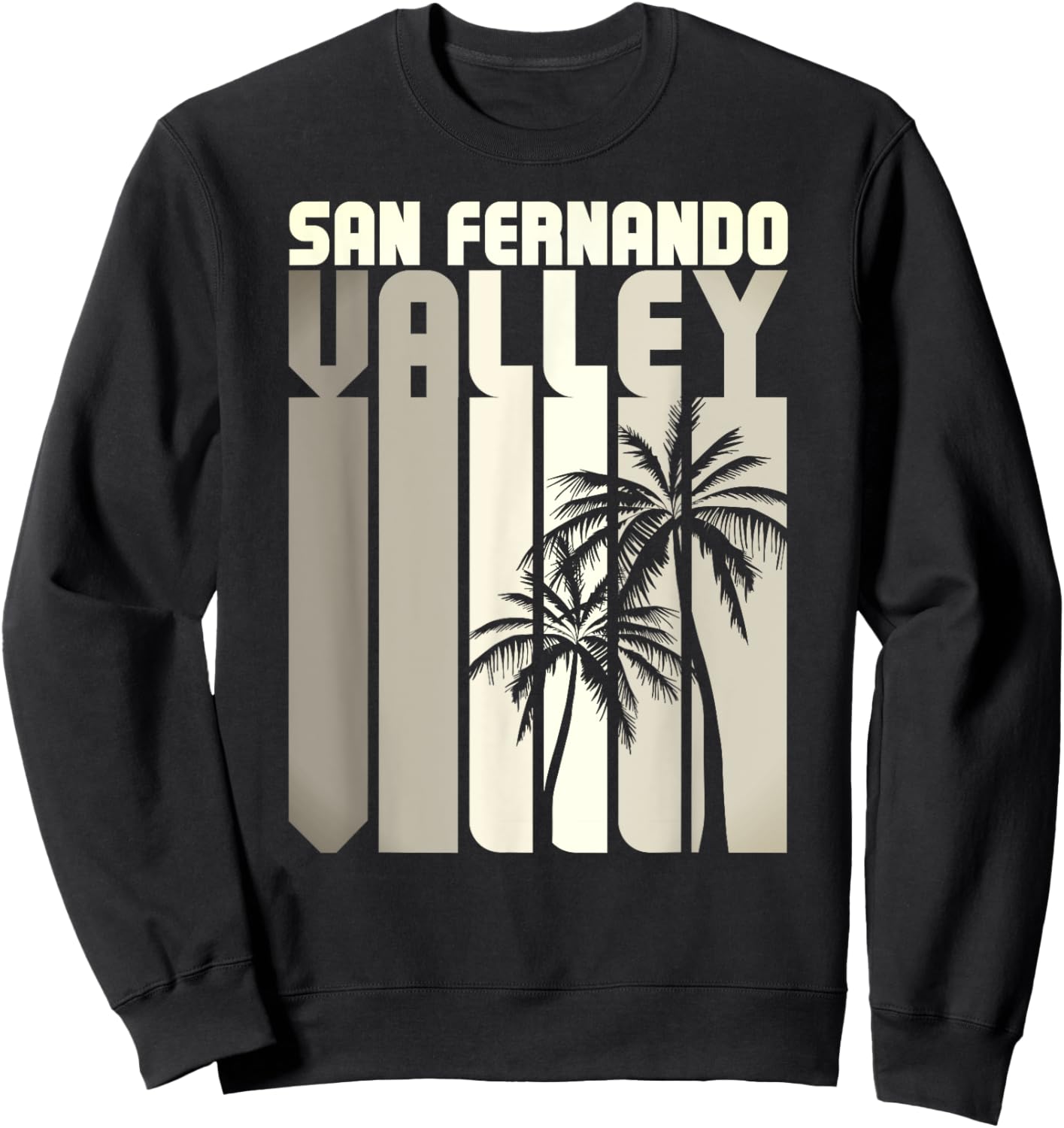 San Fernando Valley SFV California Van Nuys 818 Retro Palm Sweatshirt - Sweatshirt | Black