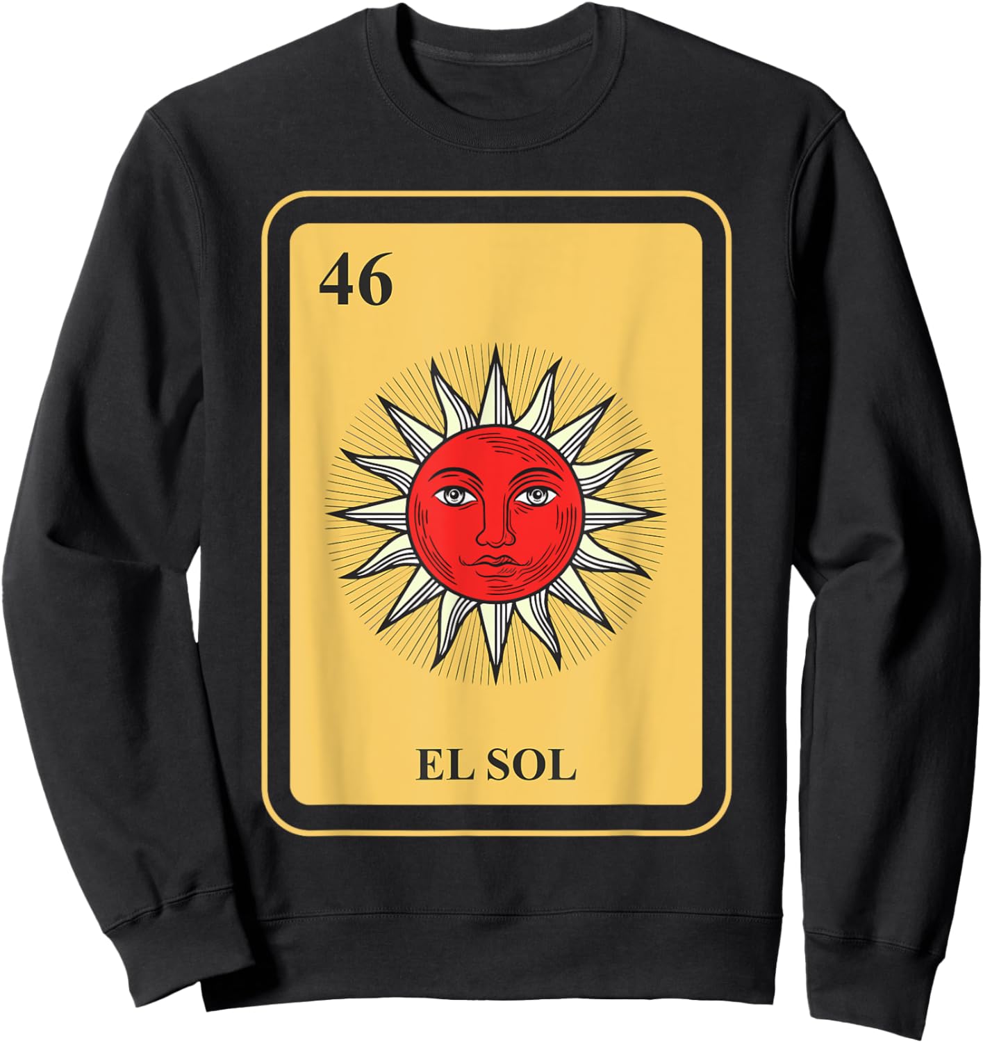 Mexican El Sol Sun Traditional Bingo Holiday Sweatshirt - Sweatshirt | Black