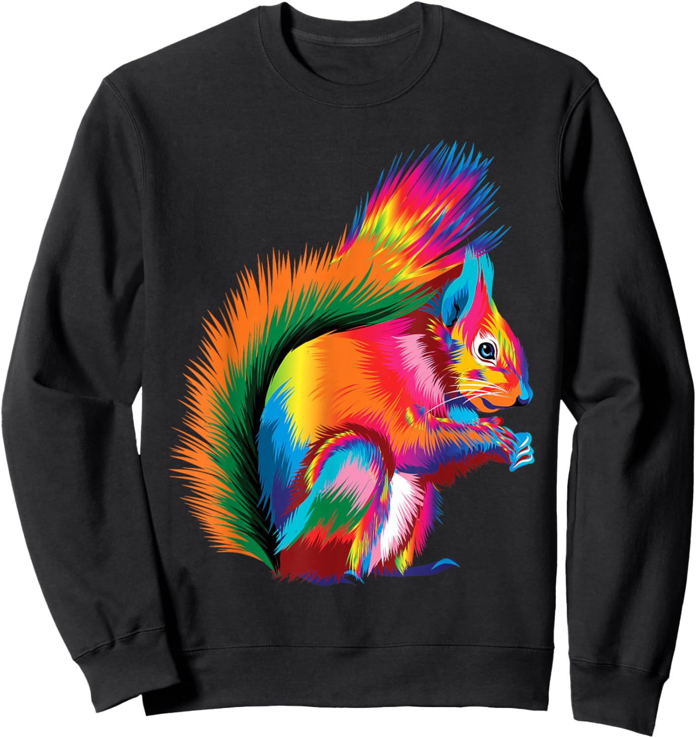 Colorful Squirrel - Animal Squirrel Lover Rodent Animal Sweatshirt - Sweatshirt | Black