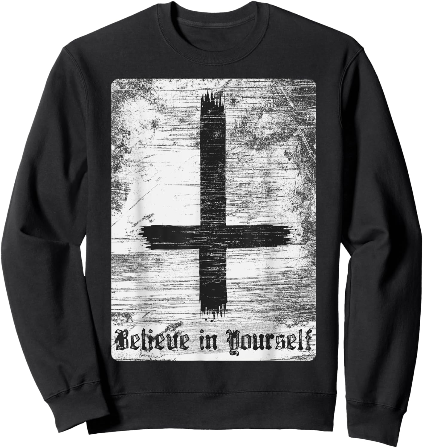 Inverted Cross Atheist Believe in yourself Anti Religion Sweatshirt - Sweatshirt | Black