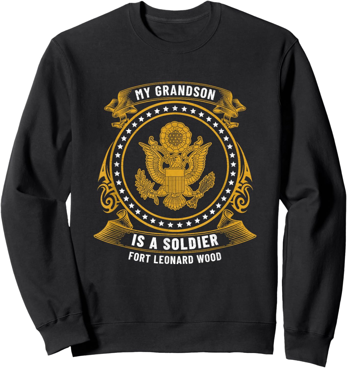 My Grandson Is A Soldier At Fort Leonard Wood Basic Training Sweatshirt - Sweatshirt | Black