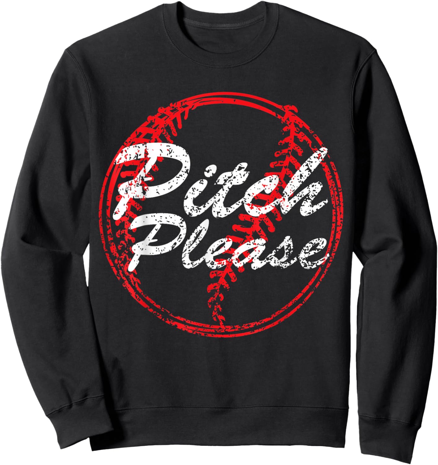 Pitch Please Baseball Mom , Baseball lovers, Cute Baseba Sweatshirt - Sweatshirt | Black