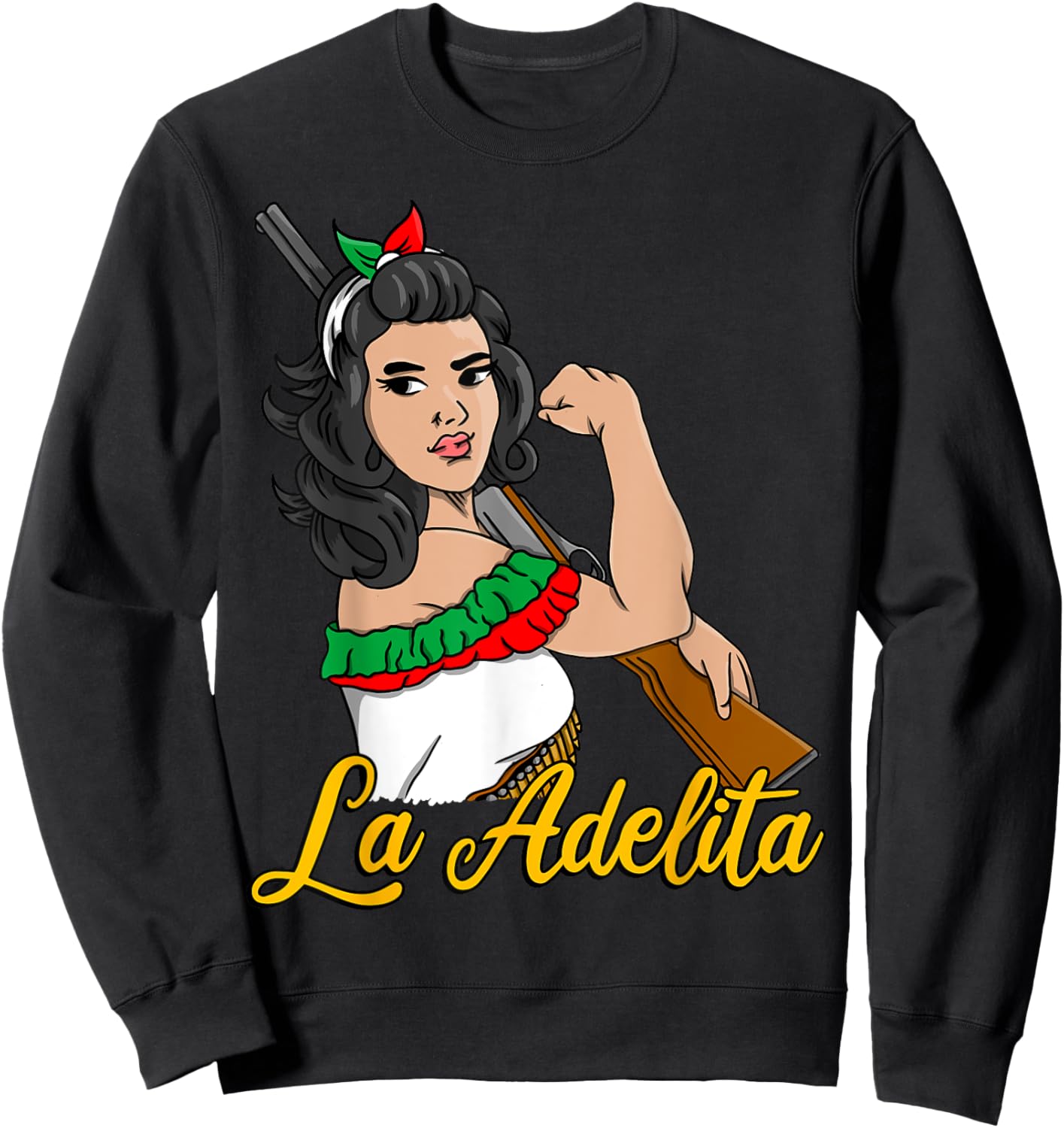 La Adelita Mexican Revolution Soldier La Adelita Sweatshirt - Sweatshirt | Black