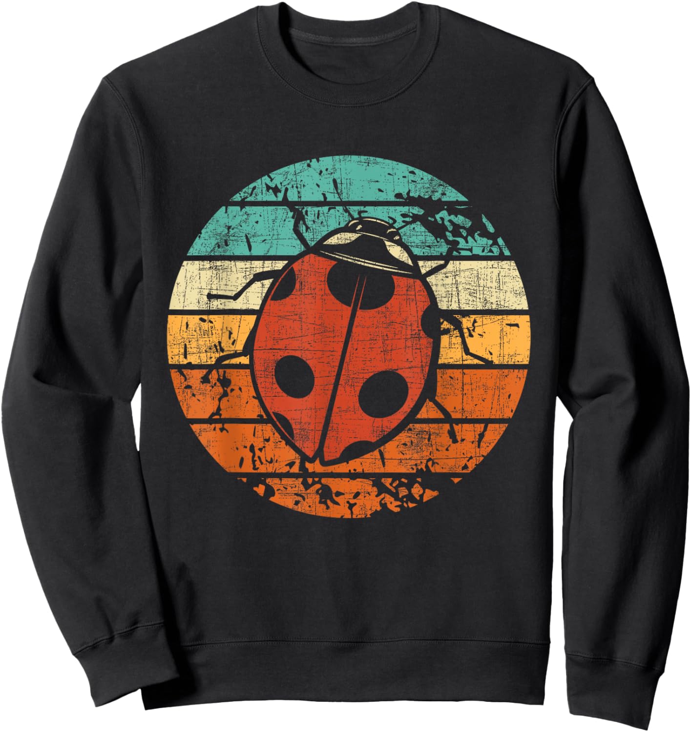 Retro Vintage Ladybug - Animal Insect Lover Ladybird Beetle Sweatshirt - Sweatshirt | Black