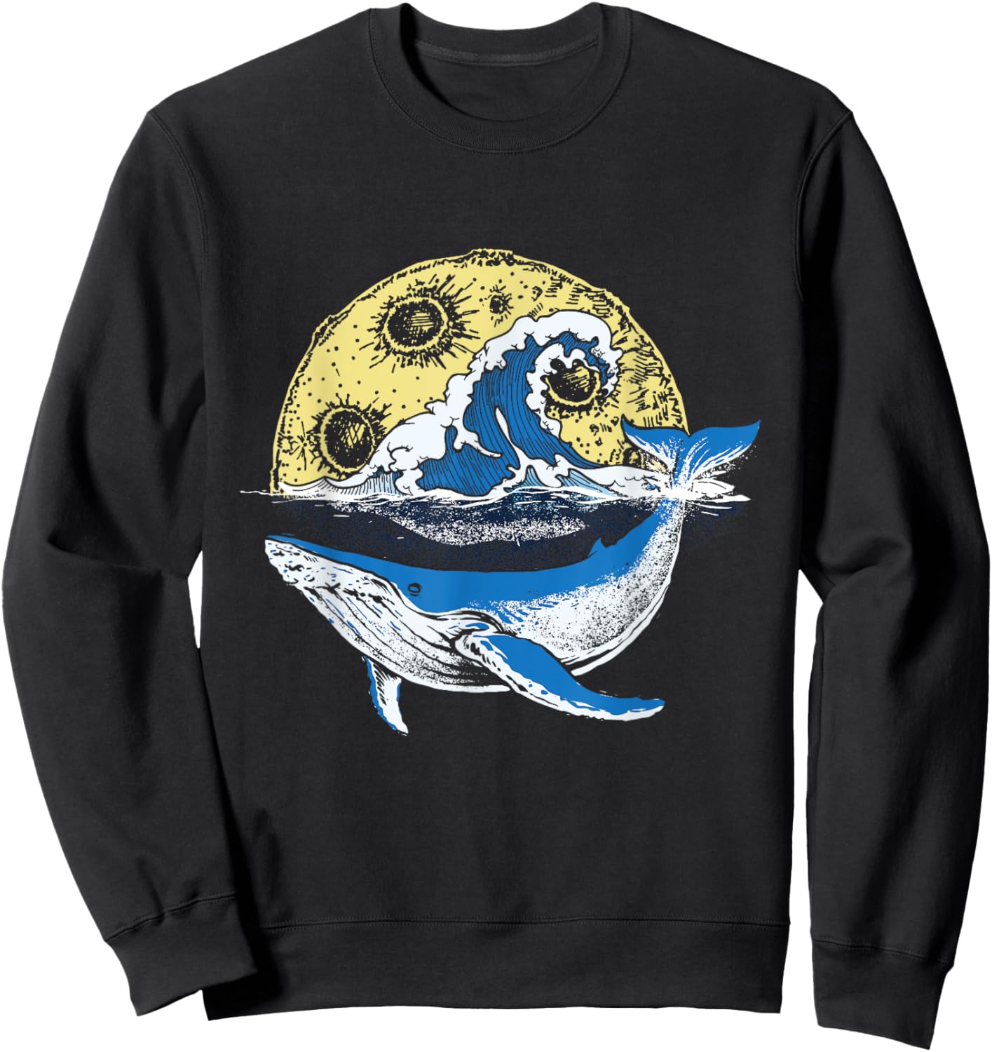 Artistic Whale Scenery - Whale Lover Whales Marine Biologist Sweatshirt - Sweatshirt | Black