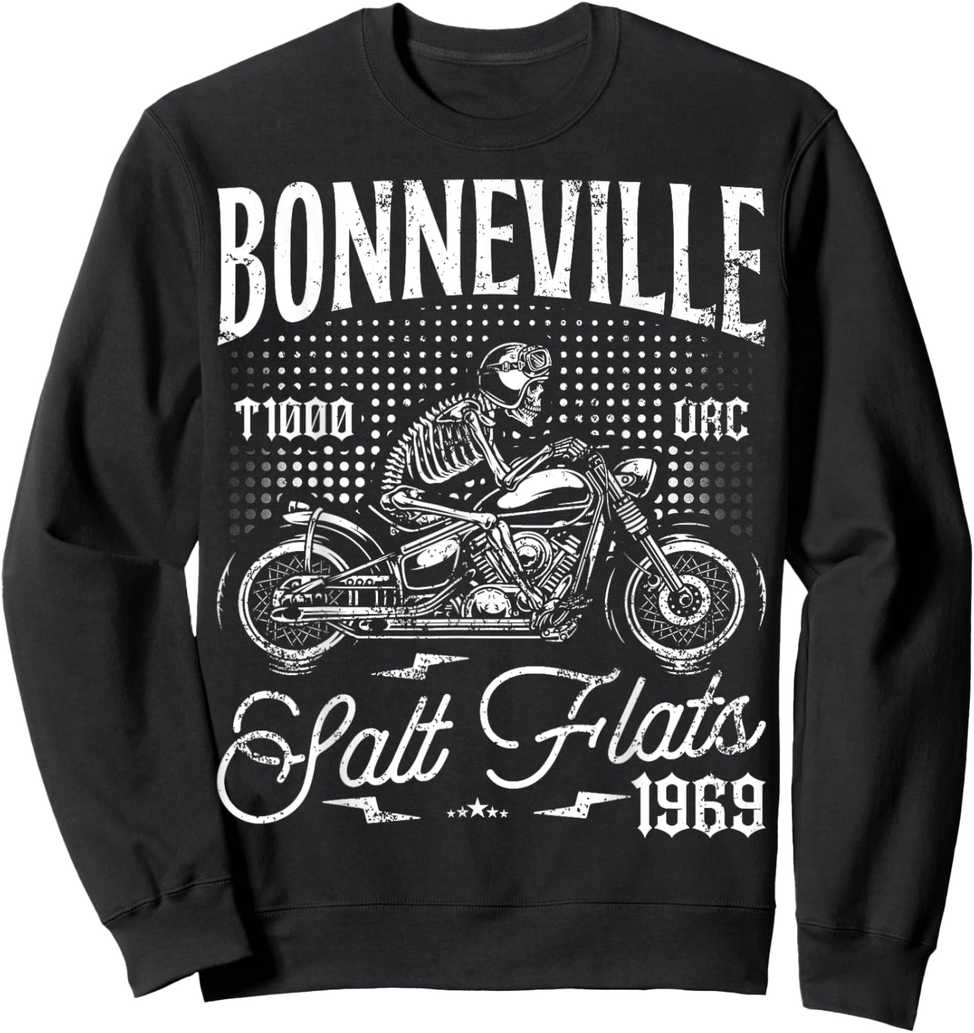Bonneville Salt Flats Motorcycle Racing Vintage Biker Sweatshirt - Sweatshirt | Black