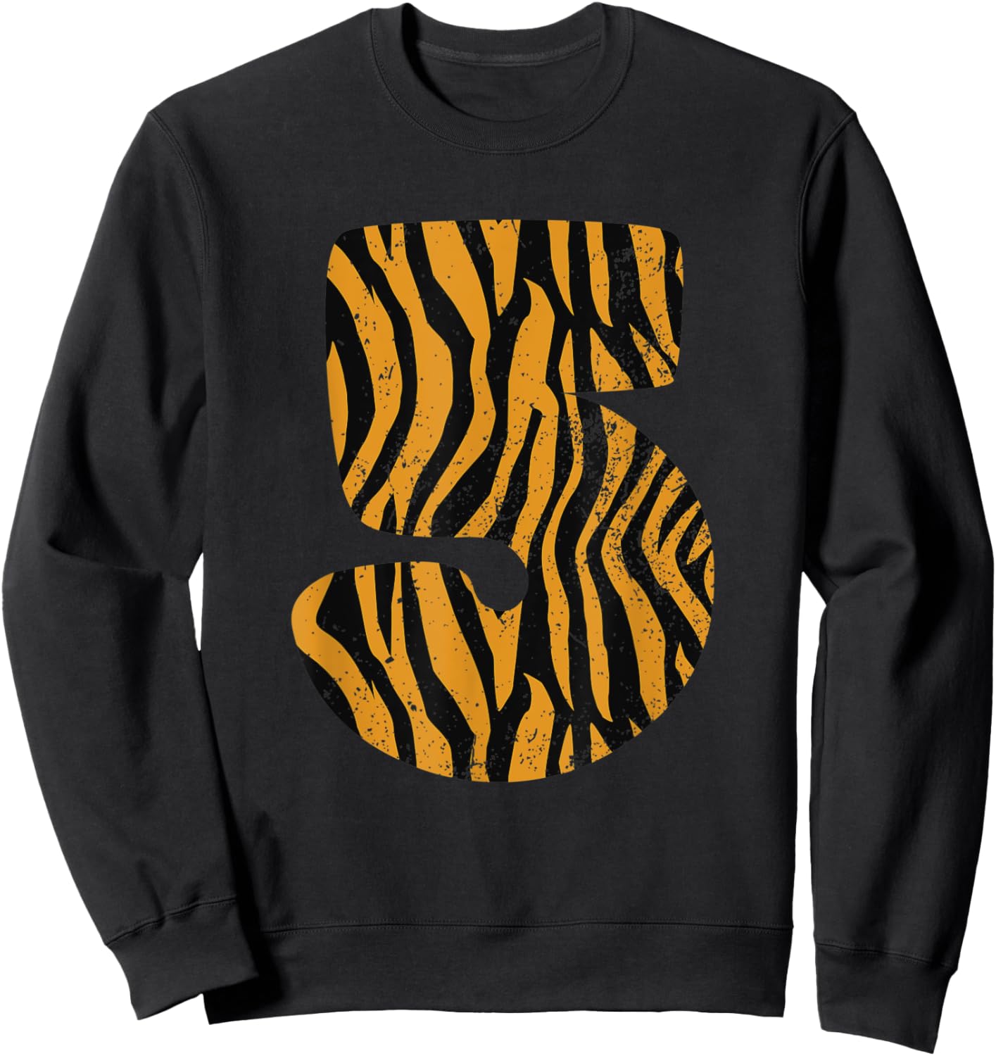 5 Years Old Tiger Themed - Tiger 5th Birthday Party Sweatshirt - Sweatshirt | Black