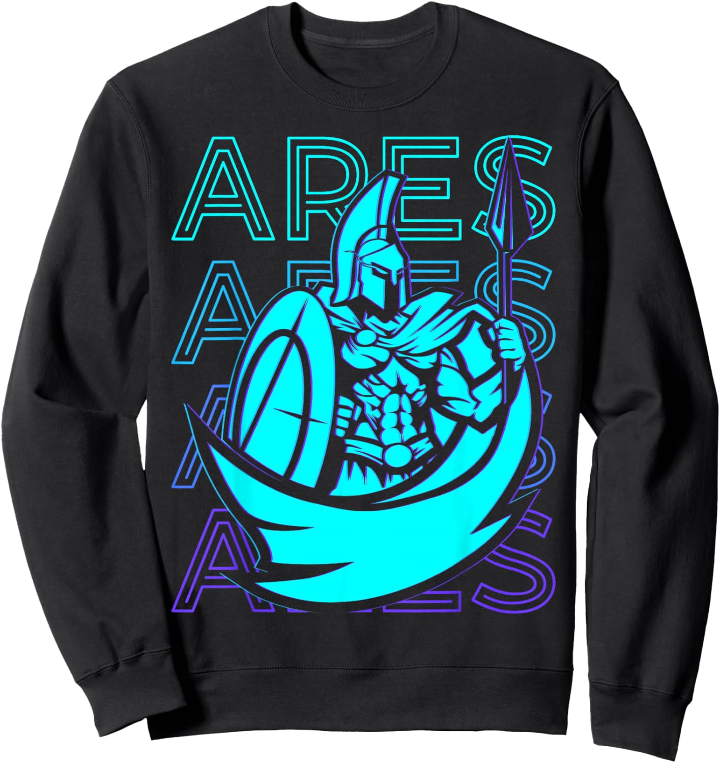 Greek Mythology Gifts Ares Greek God War Retro Ares Black Sweatshirt - Sweatshirt | Black