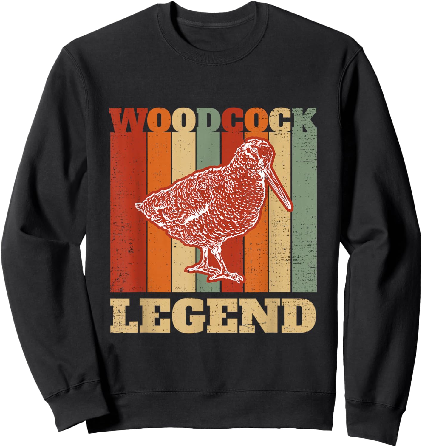 Woodcock Legend Vintage Retro Woodcock Bird Timberdoodle Sweatshirt - Sweatshirt | Black
