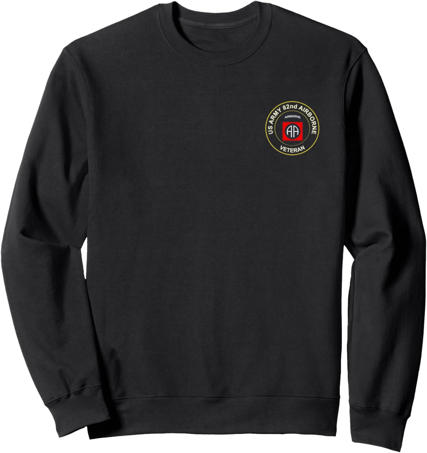 Army 82nd Airborne Division Paratrooper Veteran Flag Vintage Sweatshirt - Sweatshirt | Black