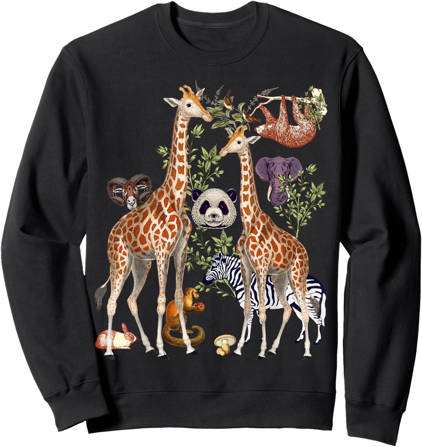 Jungle Animal Wildlife Safari Zoo Theme Wild Animals Forest Sweatshirt - Sweatshirt | Black