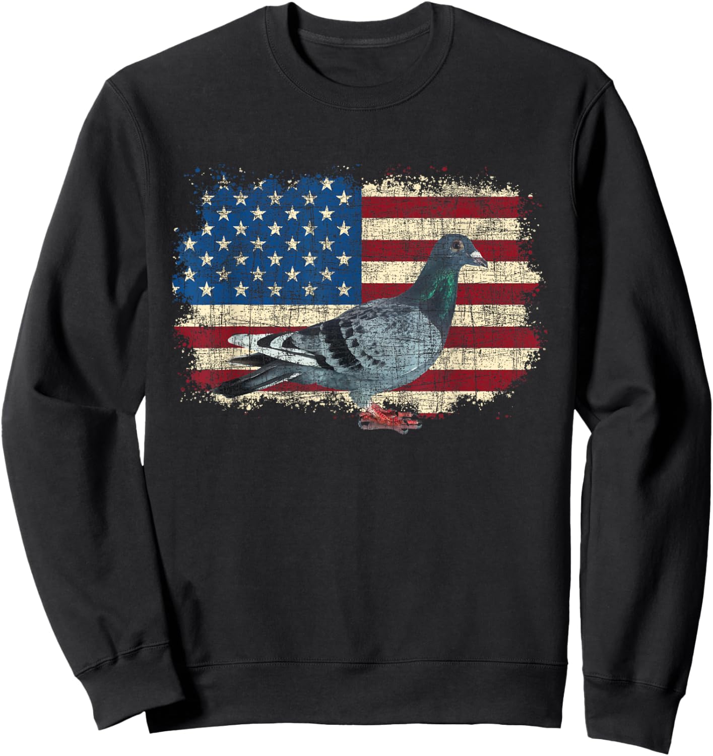Patriotic Pigeon - 4th Of July Fourth Pigeon Breeder Racing Sweatshirt - Sweatshirt | Black