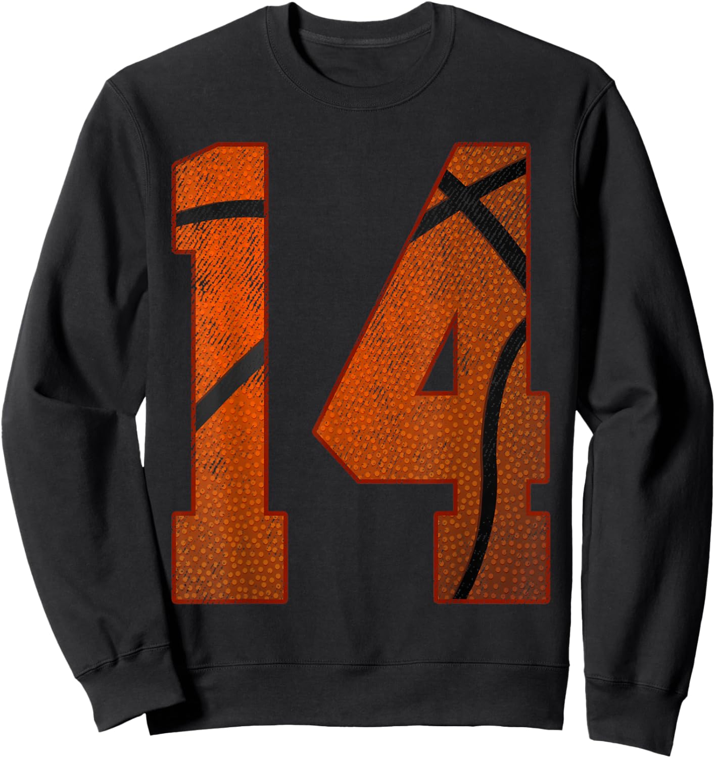 14th Birthday Party Fourteen 14 Year Old Basketball Bday Boy Sweatshirt - Sweatshirt | Black