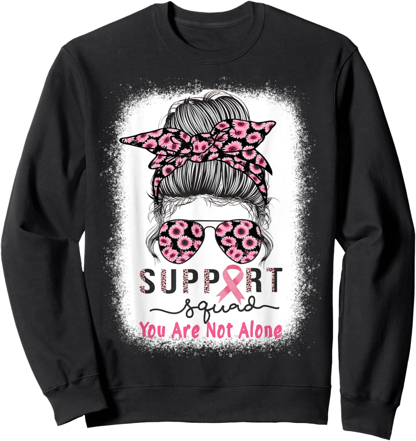 Breast Cancer Warrior Support Squad Breast Cancer Awareness Sweatshirt - Sweatshirt | Black