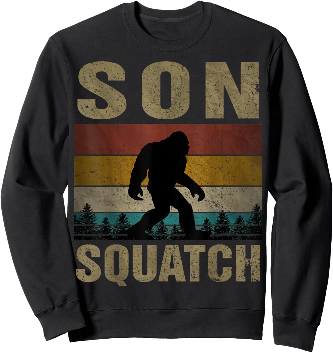 Son Squatch Bigfoot Son Sasquatch Yeti Family Matching Sweatshirt - Sweatshirt | Black
