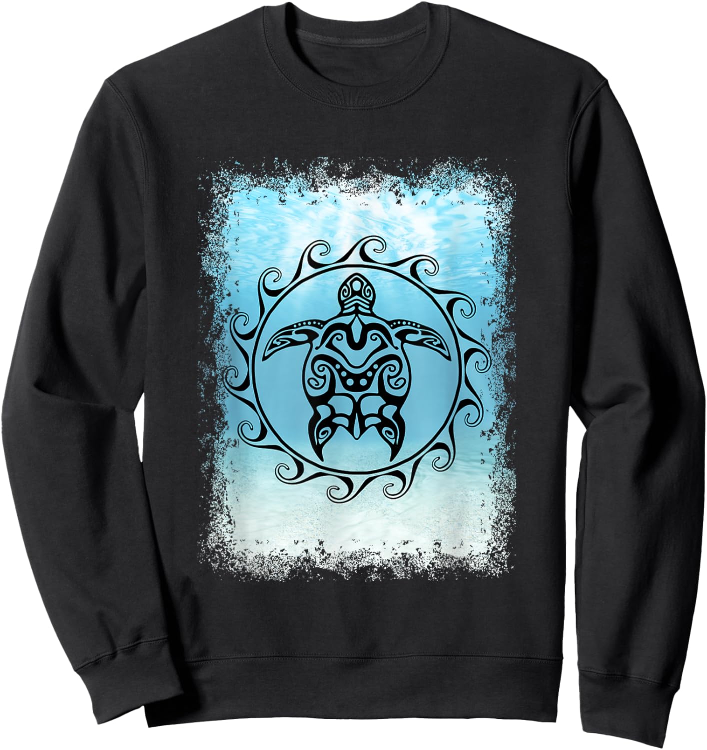 Tribal Sea Turtle Maori Sun Ocean Sweatshirt - Sweatshirt | Black