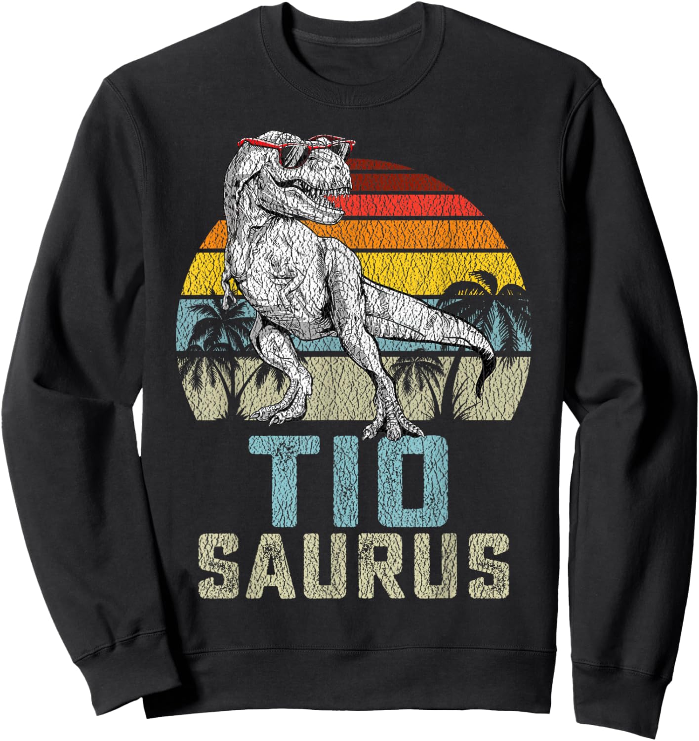 Tiosaurus T Rex Dinosaur Tio Saurus Family Matching Sweatshirt - Sweatshirt | Black