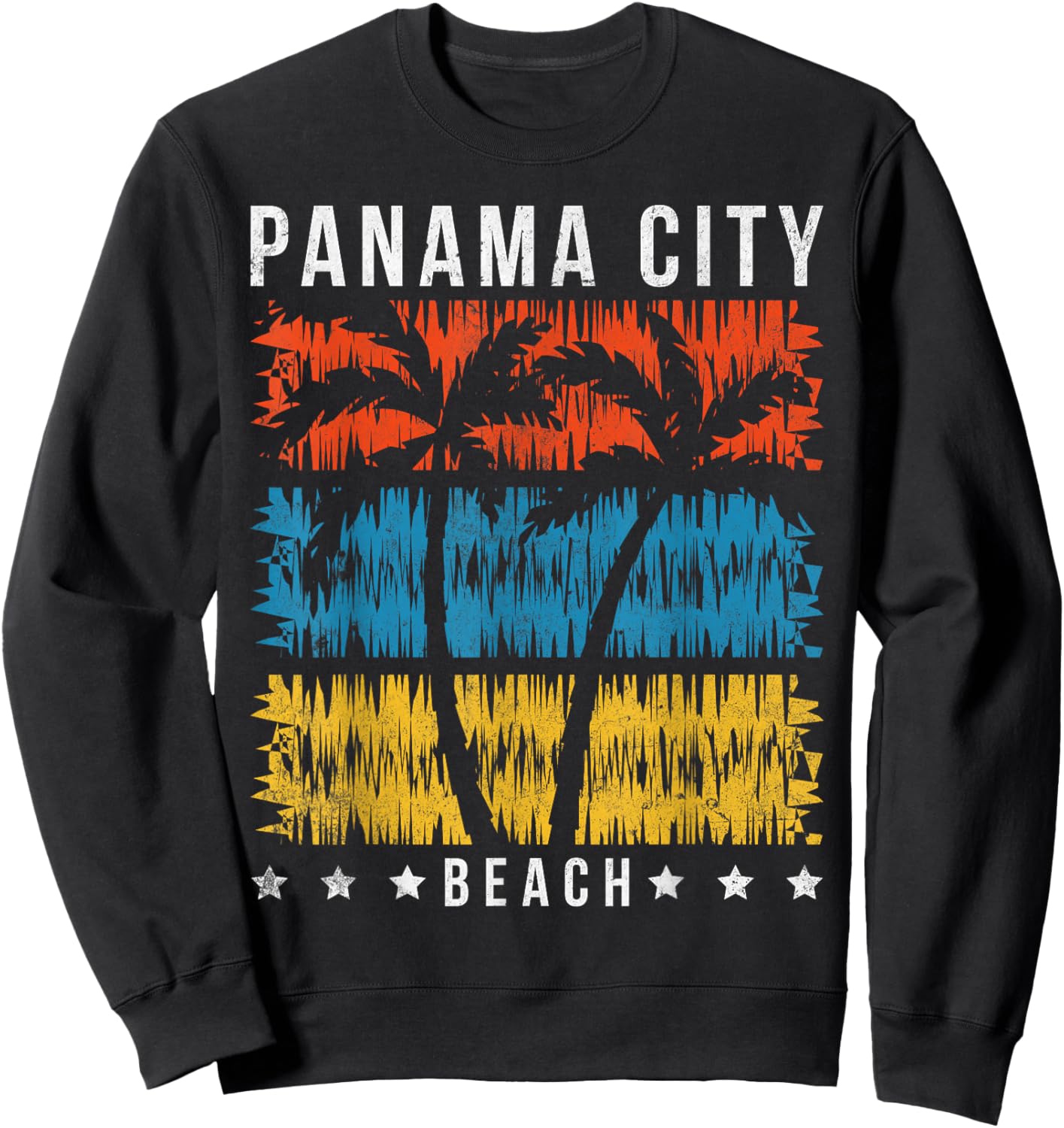 Panama City Beach Family Summer Vacation Souvenir Retro Sweatshirt - Sweatshirt | Black