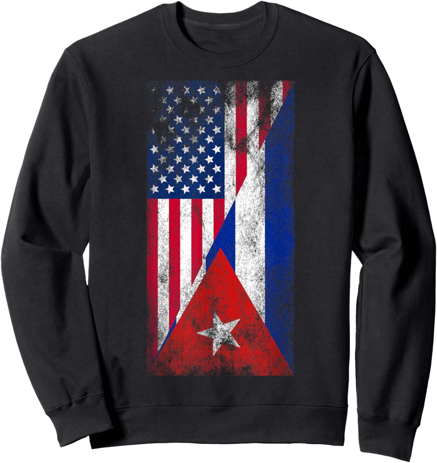 USA Cuba Flags - United States of America, Cuban Sweatshirt - Sweatshirt | Black
