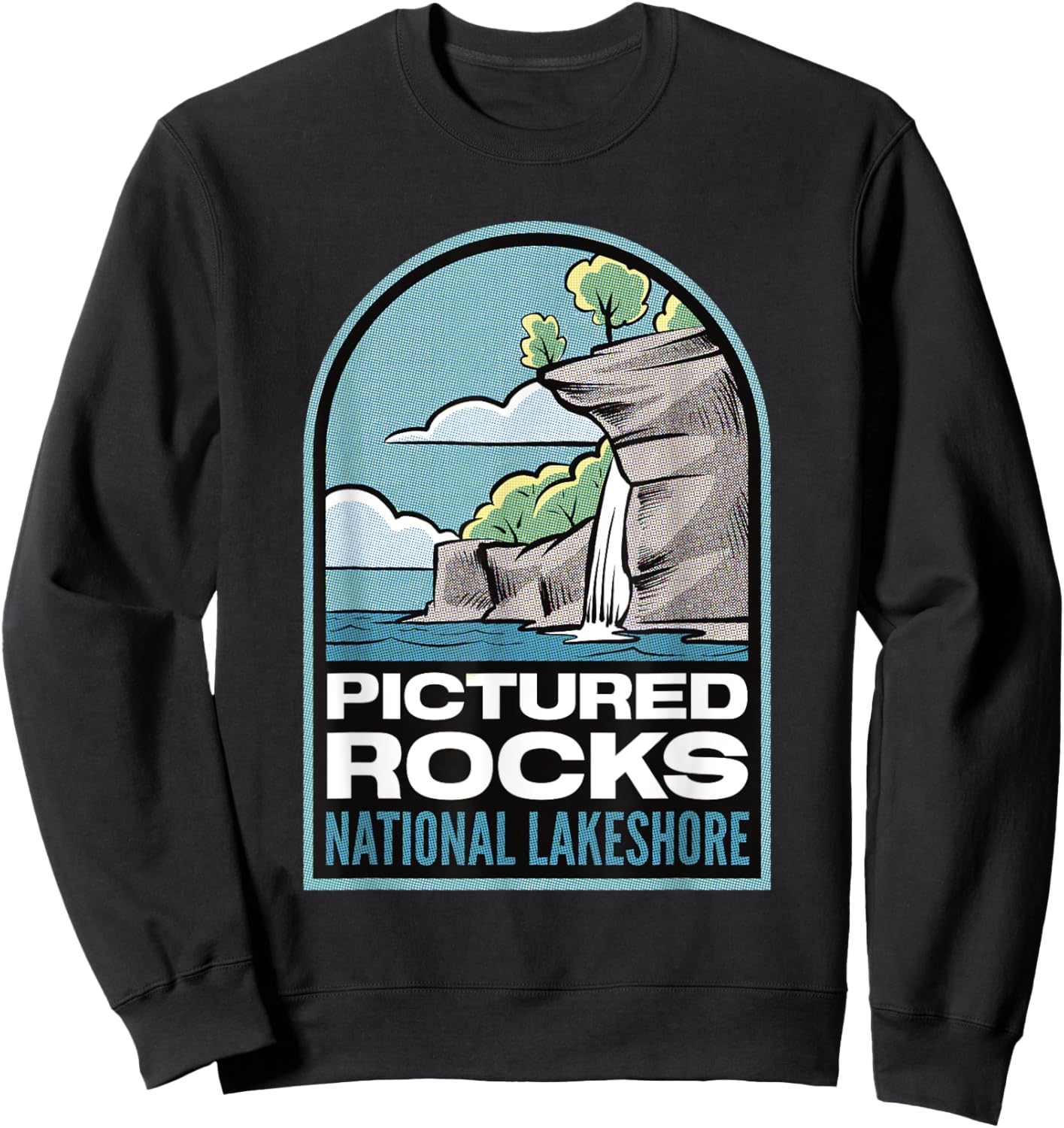 Pictured Rocks National Lakeshore Michigan Sweatshirt - Sweatshirt | Black