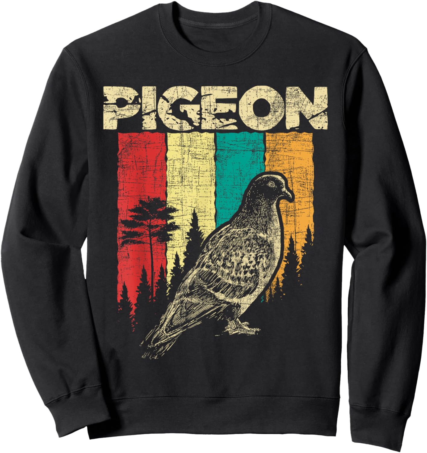 Retro Pigeon Racing - Birdwatching Bird Lover Ornithologist Sweatshirt - Sweatshirt | Black