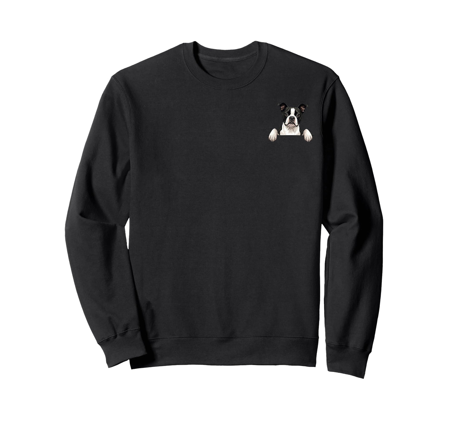 Cute Peeking Boston Terrier Pocket Puppy Dog Lover T-Shirt