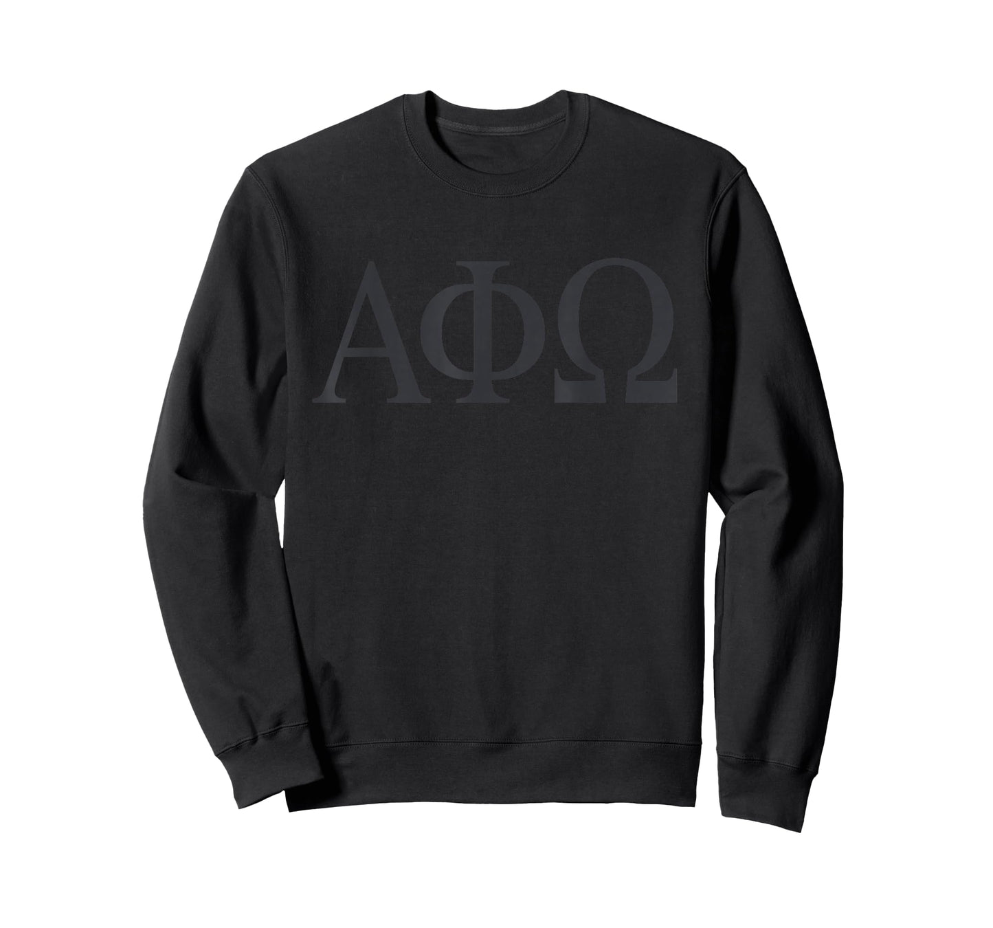 Licensed Alpha Phi Omega Black Tonal Lettered T-Shirt