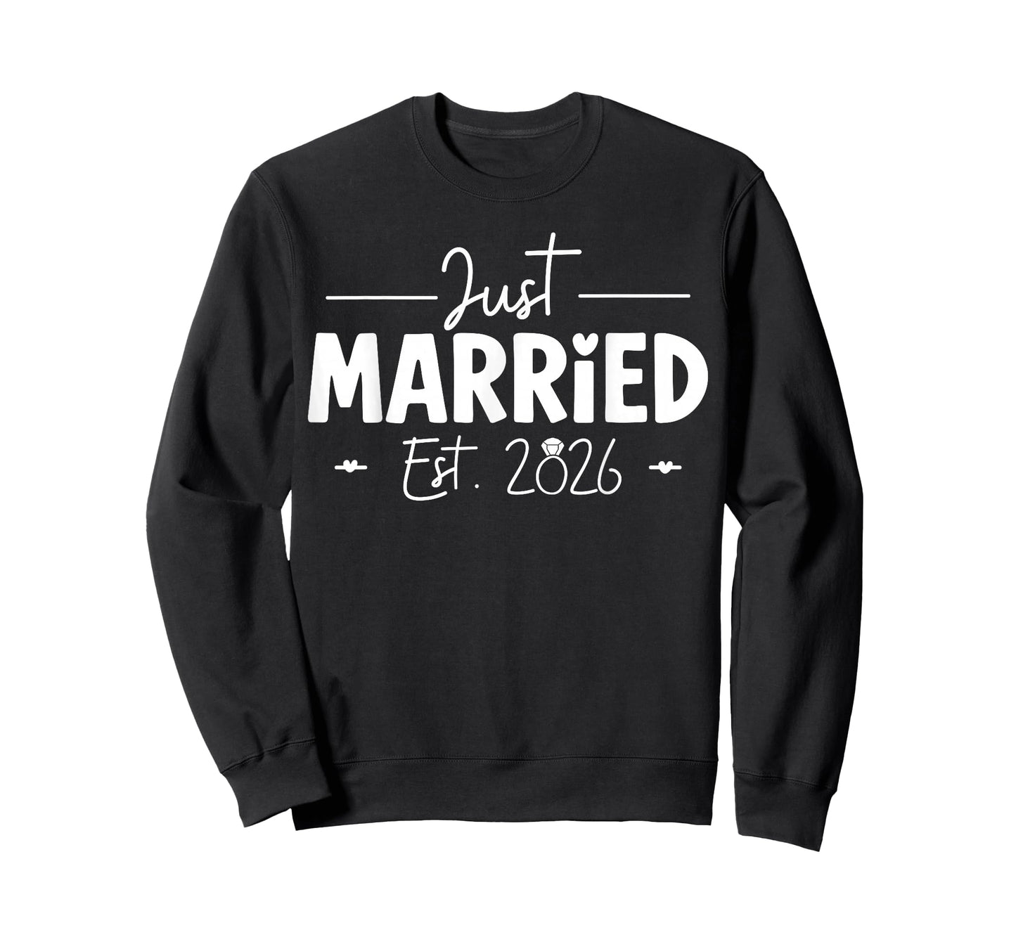 Just Married 2026 Couple Newlywed Bride and Groom Wedding T-Shirt