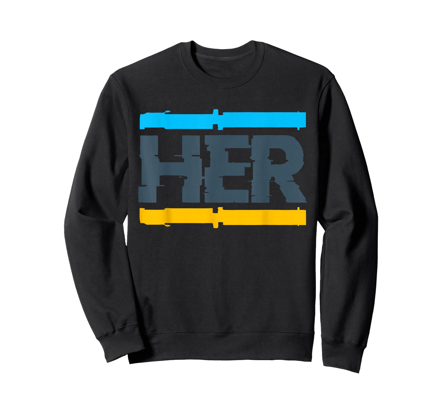 Her Glitch Streetwear Retro Gamma Blue Matching T-Shirt