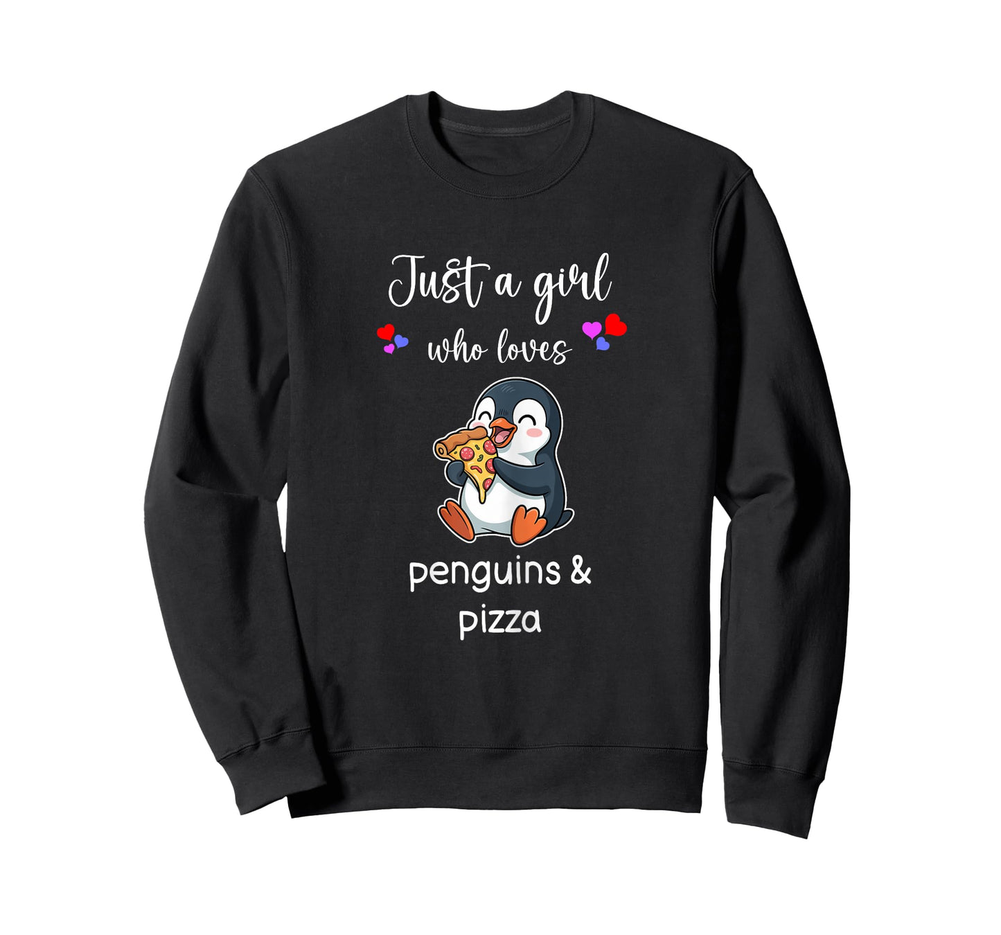 Penguin Pizza Shirt Girls Cute Penguin Pizza T-Shirt