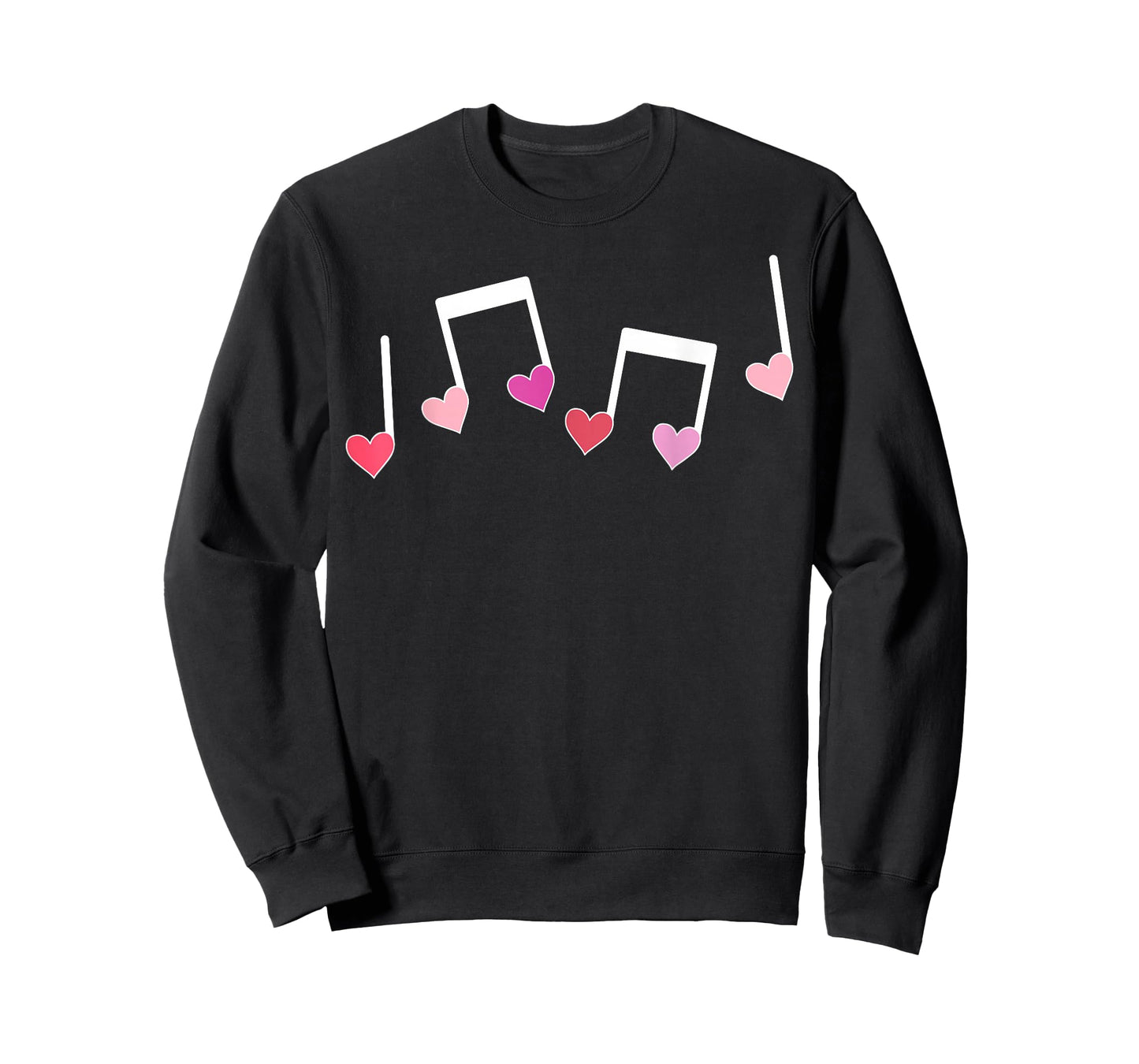 Music Notes Heart Valentines Day Musicians Music Lover Women T-Shirt