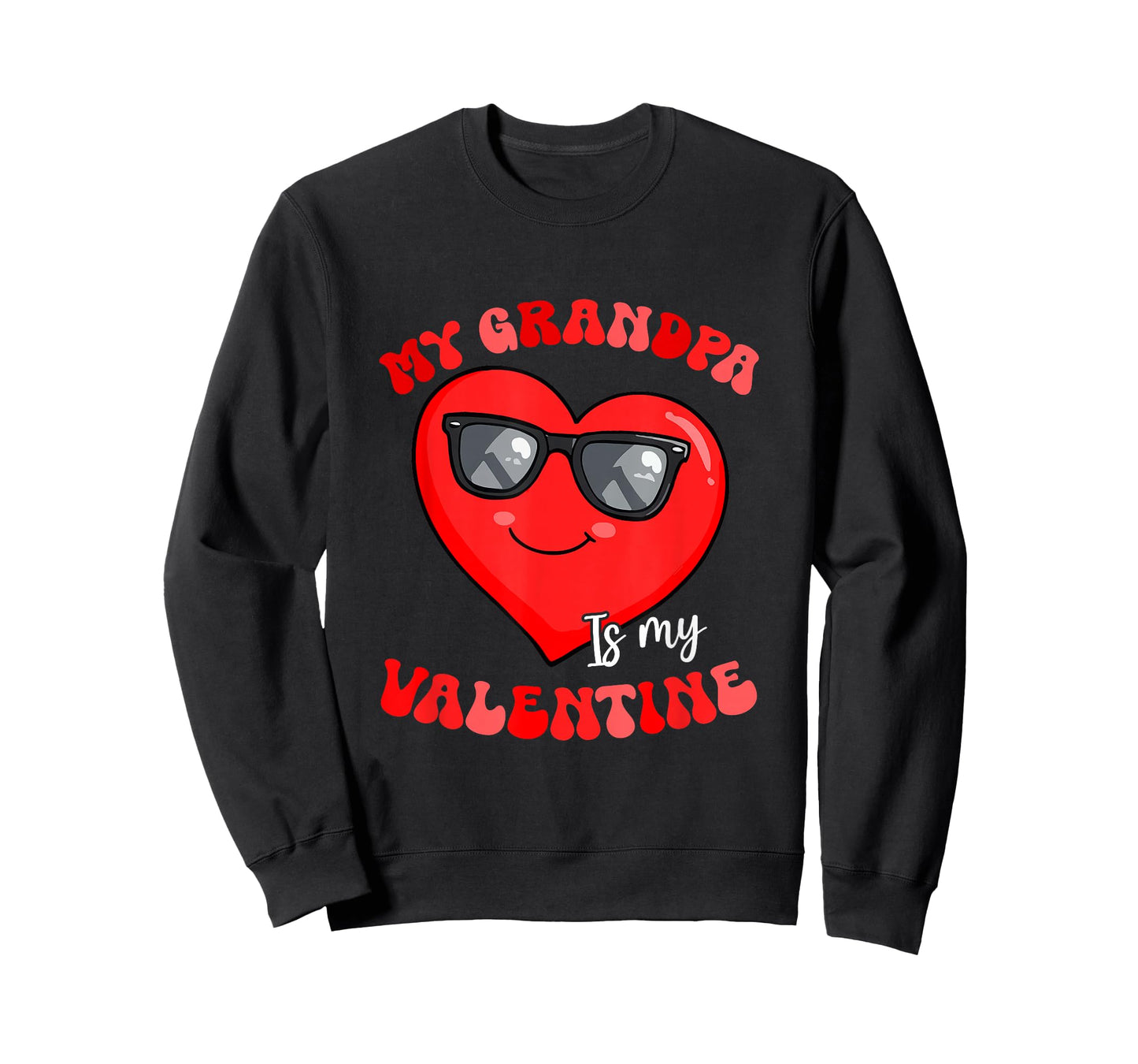 Grandpa is My Valentine Heart Sunglasses Girls Proud Family T-Shirt