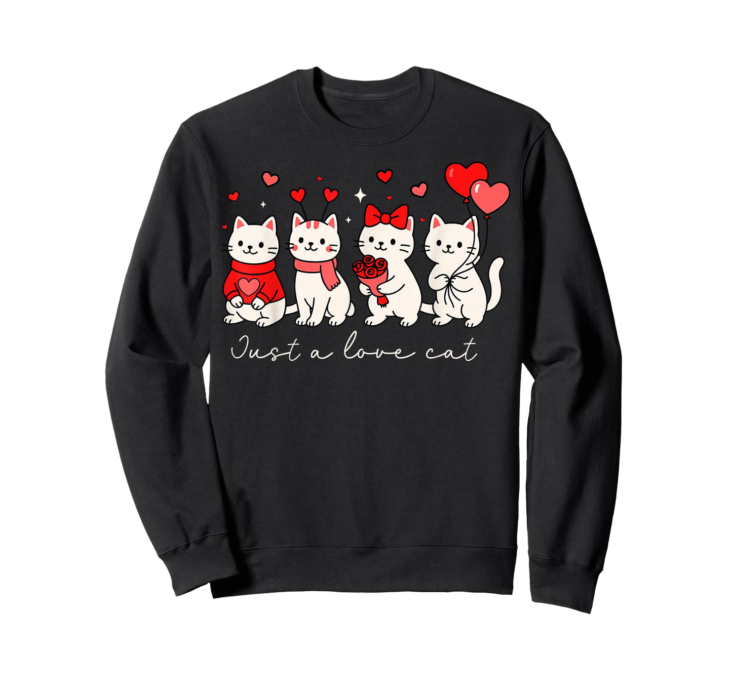 Just A Love Cat for Girls Kid Women Teen Boys Valentines Day T-Shirt
