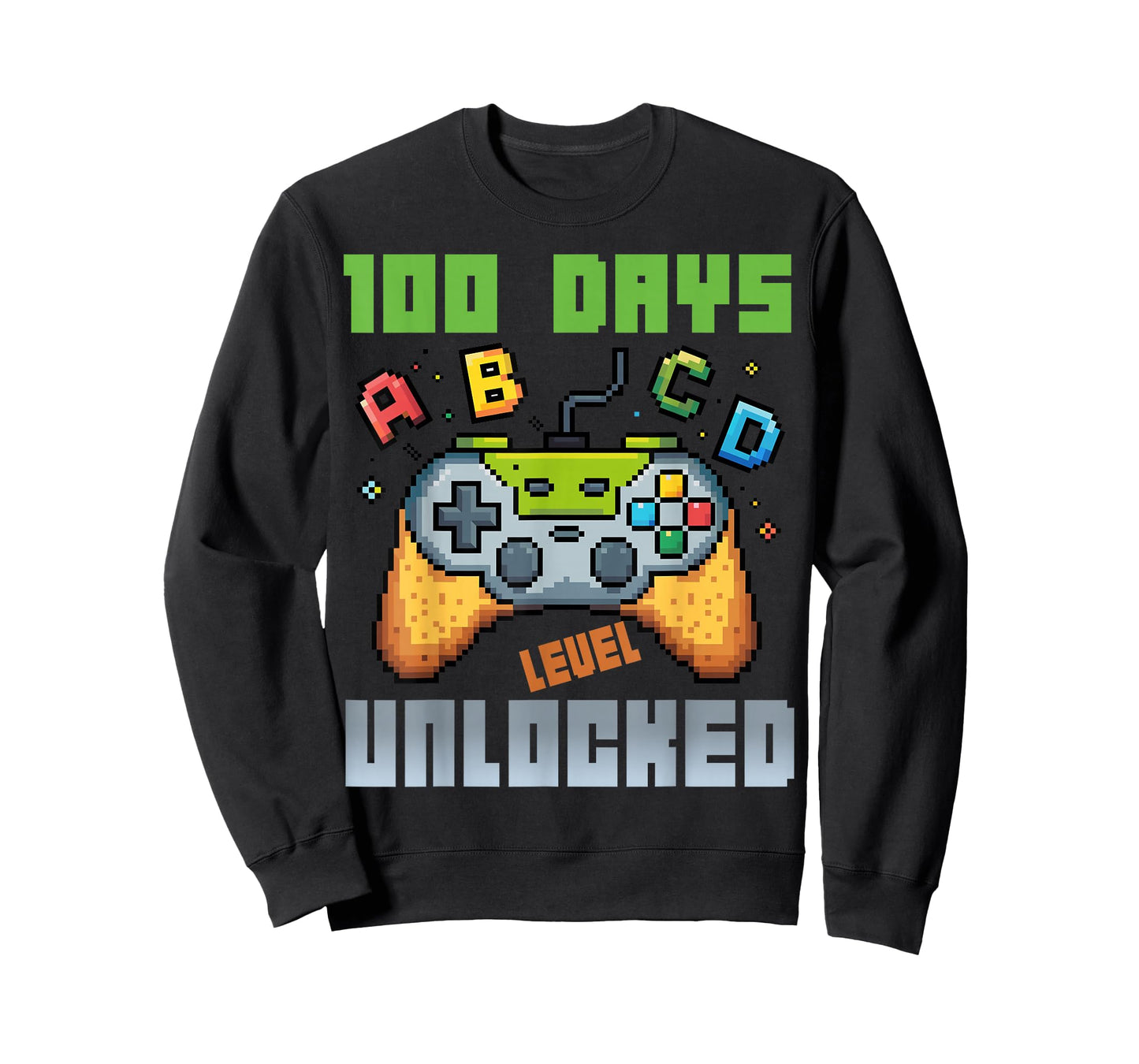 100 Days of School Level Unlocked Gamer Pixel Boys Outfit T-Shirt