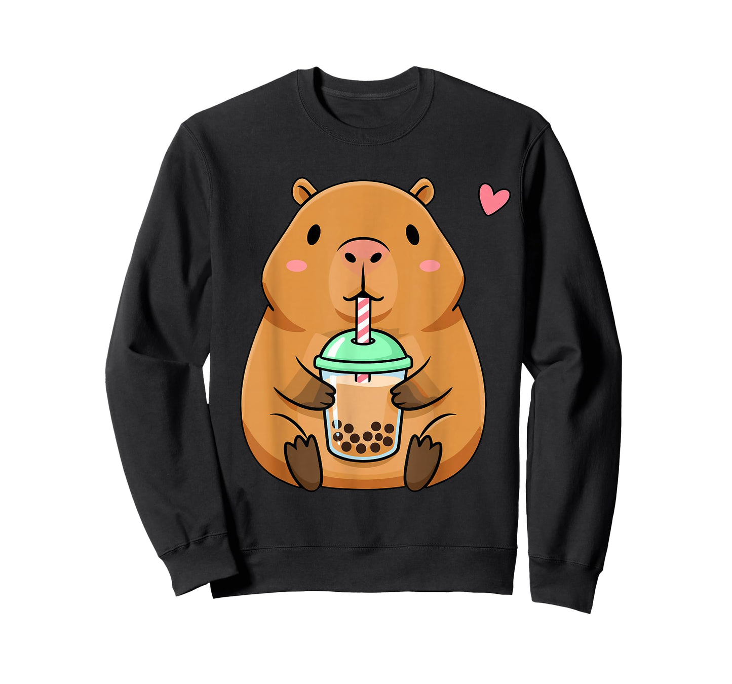 Cute Capybara with Boba Bubble Tea T-Shirt